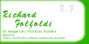 richard folfoldi business card